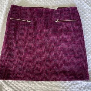 Loft purple and blue tweed skirt